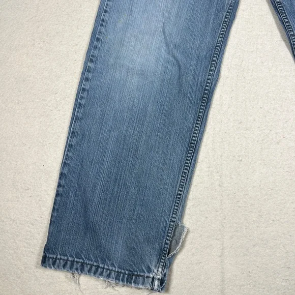 Vintage Distressed Silver Tab Low and Loose Jeans Men 33x32 Blue Medium Wash Y2K - Picture 5 of 12